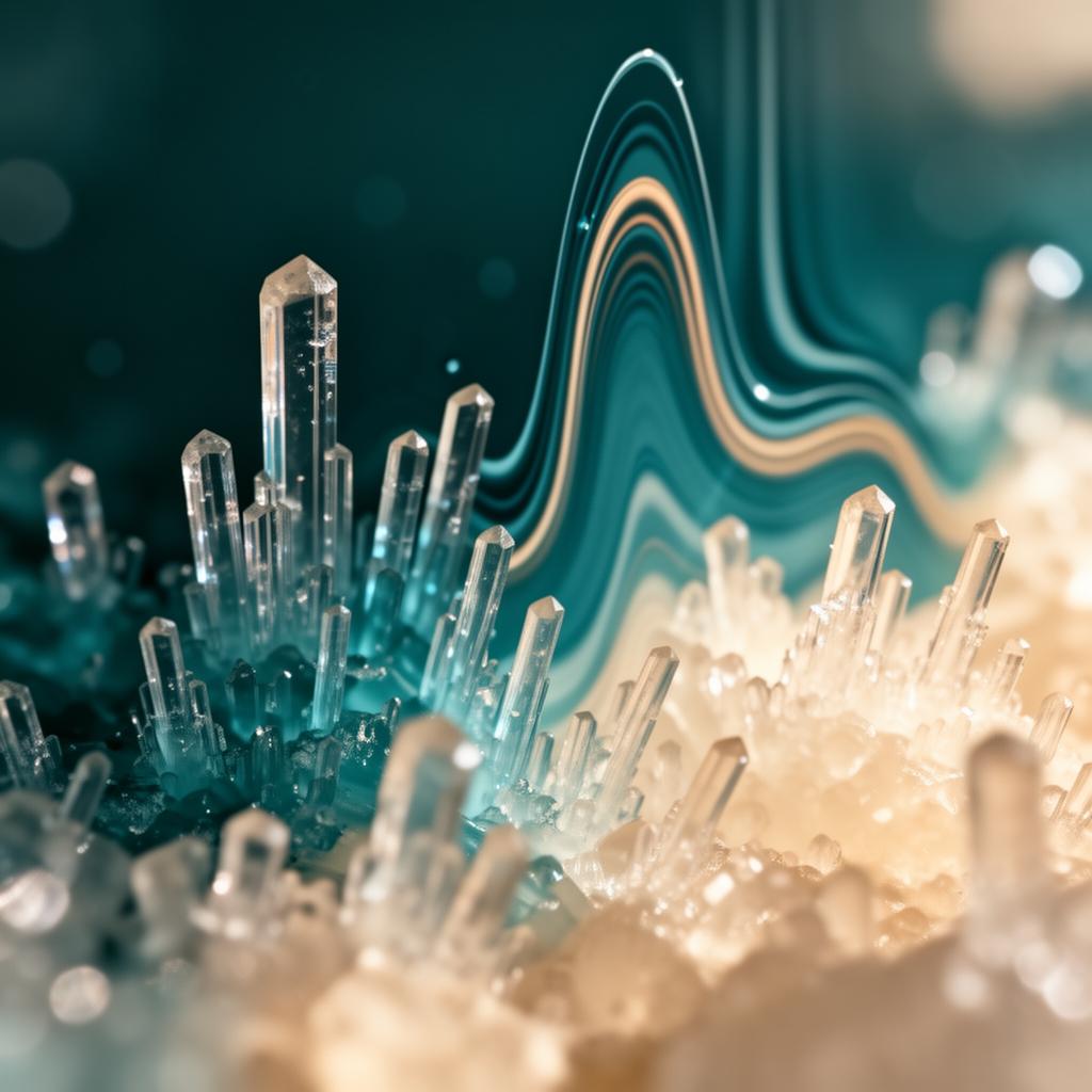 Macro view of crystalline compounds and chromatography patterns